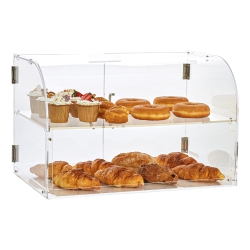 VEVOR 2-Tier Pastry Display Case, Commercial Countertop Bakery Display Case, Acrylic Display Box \w Rear Door Access & Removable Shelves, Keep Fresh