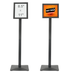 VEVOR 8.5 X 11 Inch Pedestal Sign Holder, Vertical And Horizontal Adjustable Poster Stand, Heavy-Duty Floor Standing Sign Holder \w Metal Base For