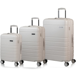 CHAMPS Linen Collection 3-Piece Hardside Luggage Set In Ivory