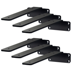 VEVOR 8”L X 4”W X 1.6”H 6 PCs, Shelf Bracket, Heavy Duty Floating Shelf Brackets, Brackets for Shelves, 5MM Thick Matte L Shelf Bracket, Steel