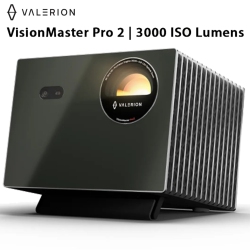 VALERION Visionmaster Pro2 Triple Laser Projector 4K, 15000:1 Contrast, 0.9-1.5X Optical Zoom, 2X Multitasking Power, Imax, HDr10+, Gtv, 4Ms Lag-Free