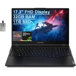 LENOVO Refurbished (Excellent) - 2021 Legion 5 17.3" Fhd Gaming Laptop, Amd Ryzen 5-5600H, 1Tb PCie SSD, 32GB Ram, Nvidia Geforce Gtx 1650, Win 11