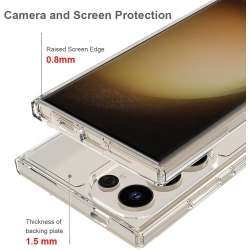 ZAMA Samsung S24 Ultra Clear Case With Shockproof Bumper Durable Transparent Cover With Impact-Resistant Protection