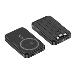 ALPHA DIGITAL 10000Mah Magnetic Power Bank W/ Stand- 3 Cables & Wireless Charging