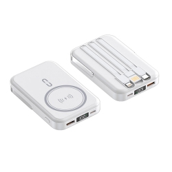 ALPHA DIGITAL 10000Mah Magnetic Power Bank W/ Stand- 3 Cables & Wireless Charging