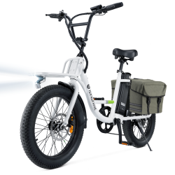 ISINWHEEL U7 Adults Electric Cargo Bike \w Pannier Bag(500W Motor/ 80Km Range/ 32Km/h Top Speed/20"×3.0 Fat Tire/48V 10.4H/ul2849 & Cfr1512