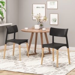 YOULIGHTS Wooden Dining Chairs Set Of 2, Modern Side Chairs Set, Wide Seat & Sturdy Wooden Legs, Armless Kitchen Chairs for Dining Room Living Room