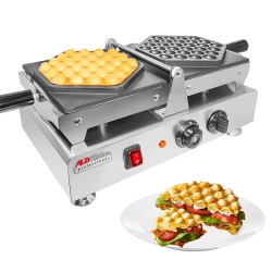ALDKITCHEN Ap-113 Bubble Waffle Maker Machine | Swing Type Bubble Waffle Iron | Improved Manual Thermostat | Nonstick Coating | 110V