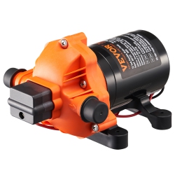 VEVOR 12V Diaphragm Pump, 3 Gpm (11.36 L/min), 3-Chamber 12 Volt Dc Water Pump \w Automatic Pressure Switch 40-100 Psi Adjustable, 50 Psi, 1/2" Mnpt