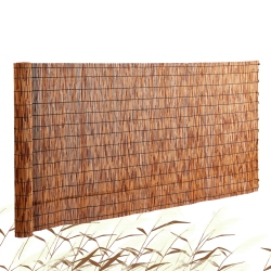 VEVOR 5.5 Ft X 16.4 Ft Natural Reed Fencing, Reed Screen Curtain Balcony Reed Fence Roll for Outdoor Backyard Patio, Decorative Fence for Backyard