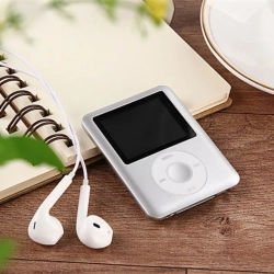 GREEN SCENIC Portable Mp3 Player Walkman – Hi-Fi Sound Quality, Random Playback, Tf Card Support, Long Battery Life [Silver 128GB]
