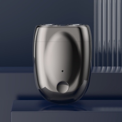 GREEN SCENIC Double Head Mini Magnetic Shaver Portable Men's Electric Shaver Rechargeable Electric Shaver - Silver In Black