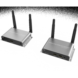 GREEN SCENIC HDMI Wireless Extender 5.8G High-Definition Transmission Amplifier 200 Meters (Silver 1 to 1 Single Set (Rx+Tx)) In Gray