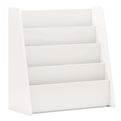 COSTWAY 4-Tier Kids Wooden Bookshelf Toddlers Book Rack With Deep Shelves Natural/white