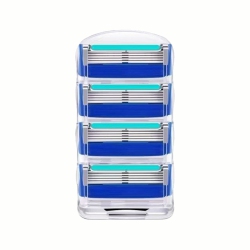 GREEN SCENIC Five-Layer Blade 5-Layer Razor Mensao Manual Razor 5-Head Knife Holder 4 Heads [Blue] In Black