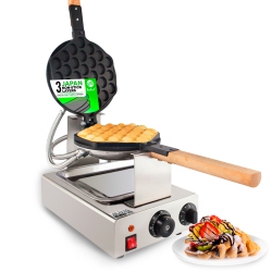 ALDKITCHEN Ap-123 Bubble Waffle Maker Machine | Egg Waffle Iron | Professional Rotated Machine | Improved Manual Thermostat | 110V
