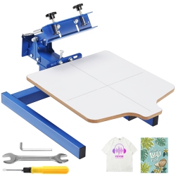 VEVOR 21.2X17.7In Screen Printing Machine, 1 Color 1 Station Silk Screen Printing Press, Double-Layer Positioning Pallet, Adjustable Tension For