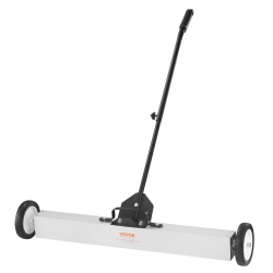 VEVOR 55Lbs Rolling Magnetic Sweeper \w Wheels, Push-Type Magnetic Pick Up Sweeper, 24-Inch Large Magnet Pickup Lawn Sweeper \w Telescoping Handle
