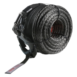 VEVOR 3/8 Inch X 100 Feet 26, 500 Lbs Synthetic Winch Rope, Synthetic Winch Line Cable Rope \w Protective Sleeve + Forged Winch Hook + Pull Strap