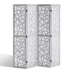 VEVOR 66.9 Inches Tall Wood Room Divider, 4 Panel Wood Folding Privacy Screen, Indoor Carved Wooden Partition, Portable Decoration Screen, for Room