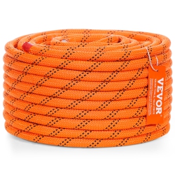 VEVOR 1/2 Inch By 120 Feet Dual Twisted Polyester Cord, 48-Strand, 8000 Lbs Tensile Strength, Multi-Use Rope for Arborist Activities, Hiking