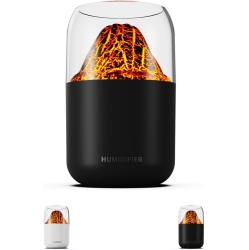 GREEN SCENIC Volcano Colorful Flame Humidifier - USB Silent Large Fog Colorful Atmosphere Light Home Bedroom