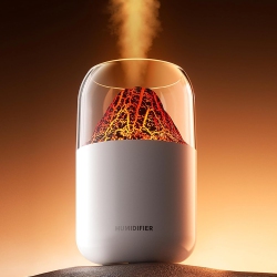 GREEN SCENIC Volcano Humidifier USB Silent Large Mist Portable Mini Humidifier With Color Led Night Light, USB Personal Desktop Humidifier