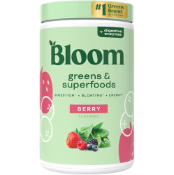 BLOOM NUTRITION Superfood Greens Powder, Digestive Enzymes \w Probiotics And Prebiotics, Gut Health, Bloating Relief for Women, Chlorella, 48 Svg