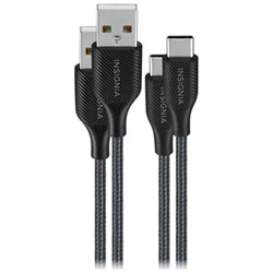 Insignia 1.2m (3.9 ft.) Braided USB-C to USB-A Cable (NS-MCA421C2-C) - 2 Pack - Charcoal - Only at Best Buy