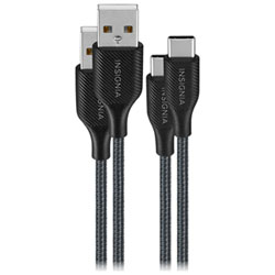 Insignia 1.8m (5.9 ft.) Braided USB-C to USB-A Cable (NS-MCA6CAB2-C) - 2 Pack - Charcoal - Only at Best Buy