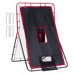 VEVOR 3.5 X 4.5 Ft Baseball And Softball Rebounder Net, 2-In-1 Switch Hitter Pitch Trainer, Pitchback Baseball Pitching Return Trainer Nest, For