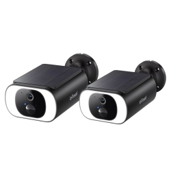 IEGEEK Solar Security Cameras Wireless Outdoor, 2K Wifi Battery Powered Outside Surveillance Camera, 3-Way Talk, Work W/alexa, 2 Pack In Black
