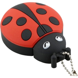 GREEN SCENIC Cartoon USB Flash Drive, Cartoon Ladybug Shape Memory Stick, Silicone Thumb Drive - Ladybug 8GB