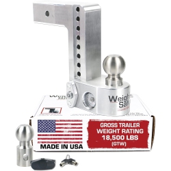 WEIGH SAFE Ws8-2.5 Adjustable Ball Mount With 8" Drop And 2.5" Shank