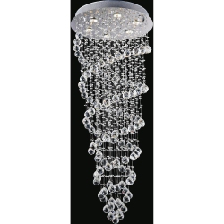 CWI LIGHTING CANADA Double Spiral 6 Light Flush Mount With Chrome Finish