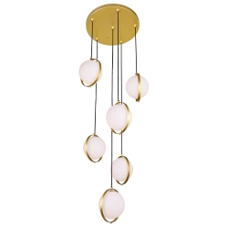 CWI LIGHTING CANADA Da Vinci 6 Light Multi Light Pendant With Brass Finish