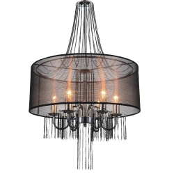 CWI LIGHTING CANADA Amelia 6 Light Drum Shade Chandelier With Chrome Finish