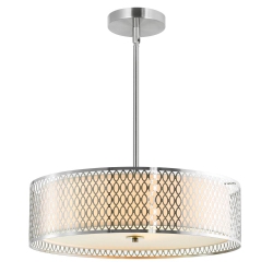 CWI LIGHTING CANADA Mikayla 5 Light Drum Shade Chandelier With Satin Nickel Finish