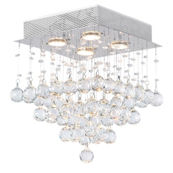 CWI LIGHTING CANADA Square 4 Light Flush Mount With Chrome Finish