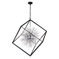 CWI LIGHTING CANADA Starburst 20 Light Chandelier With Chrome & Finish In Black