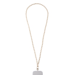 ARTIKL Vegan Leather & Metal Chain Phone Strap - & Gold In White
