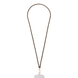 ARTIKL Vegan Leather & Metal Chain Phone Strap - & Gold In Black