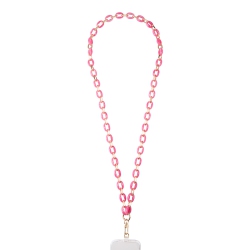 ARTIKL Acrylic Chain Crossbody Phone Strap - Neon & Gold In Pink