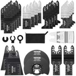 VEVOR 30PCs Multi Tool Blades Kits, Universal Quick Release Oscillating Saw Blades, 8 Types Wood Metal Plastic Oscillating Tool Blades, Fit Dewalt