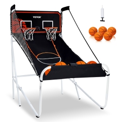 VEVOR 2 Player Foldable Basketball Arcade Game, Indoor Basketball Game, Home Dual Shot Sport \w 5 Balls, 8 Game Modes, Electronic Scoreboard, And