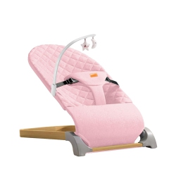 GREENWALNUT Ergonomic Quilted Baby Bouncer & Rocker With Removable Toy Bar, Adjustable Safety Harness, Baby Bouncinette