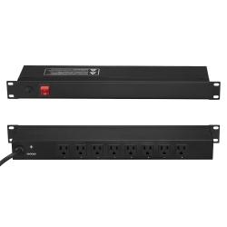 VEVOR 1U Pdu, 8 Outlets, Rack Mount Power Strip Fits Standard 19" Server Racks, With Integrated Switch Surge Protection & Overload