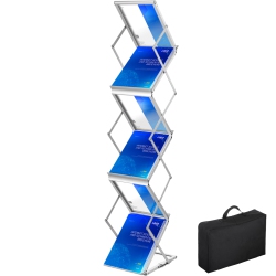 VEVOR 6 Pockets Pop-Up Foldable Magazine Display Rack, Brochure Display Stand, Double-Sided Display Catalog Literature Holder Stand, Portable \w