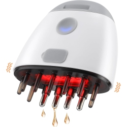 MYACUC Electric Scalp Brush, Hair Oil Applicator for Scalp, Hair Scalp Vibration Hair Growth Light Scalp Stimulator Liquid Dispenser for Head In Red