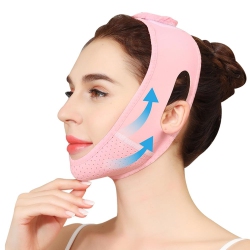 MYACUC Breathable Chin Strap for Sleeping, V Face Lifting Mask, Double Chin Reducer, Face Lifting Strap, Reusable Jawline Shaper for Women